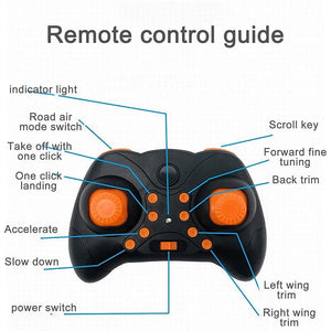 Planet Gates Blue 2-In-1 Land/Air Mode Flying High Speed Motorcycle One Key Switch Stunt 2.4G RC Drone Intelligent Quadcopter Kid Toy Gift