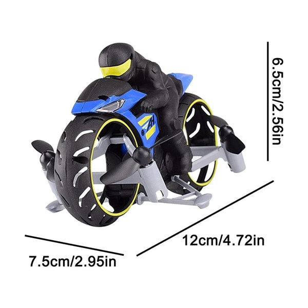 Planet Gates Blue 2-In-1 Land/Air Mode Flying High Speed Motorcycle One Key Switch Stunt 2.4G RC Drone Intelligent Quadcopter Kid Toy Gift