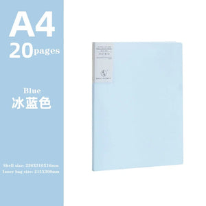 Planet Gates blue 20 pages JIANWU A4 Morandi File Bag 100 Pages Data Book Large Capacity File Folder Portfolio Office Stationery