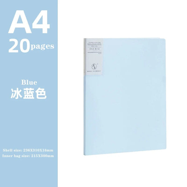 Planet Gates blue 20 pages JIANWU A4 Morandi File Bag 100 Pages Data Book Large Capacity File Folder Portfolio Office Stationery