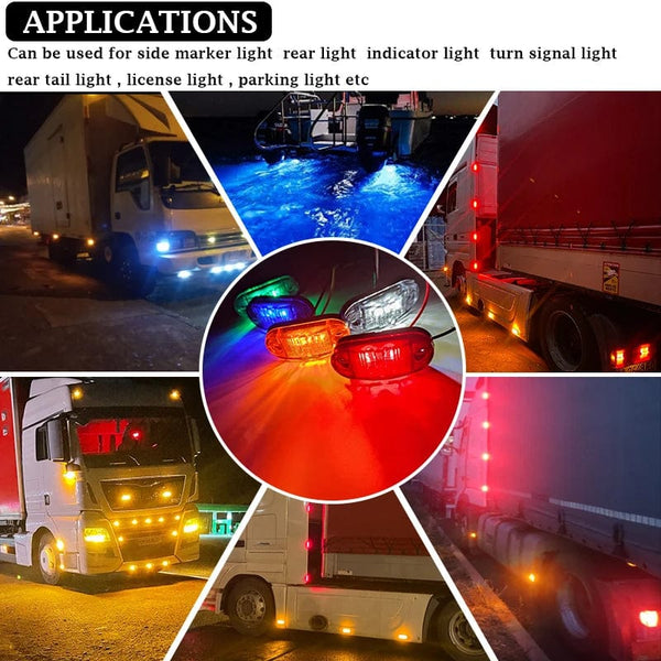 Planet Gates Blue / 20 Pieces 20/10PCS12V 24V LED Side Marker Lights Front Rear Clearance Indicator Lamp Truck Accessorie for Scania Trailer BUS Van Caravan