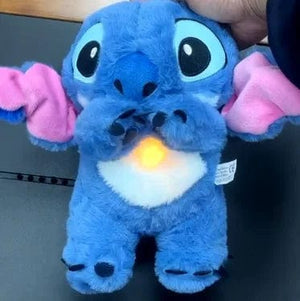 Planet Gates Blue 2024 New Lilo&Stitch Plush Doll Breath Child Peluche Kawaii Soothes Toy Anime Baby Music Light Sleep Toys Pink Stitch Kid Gifts