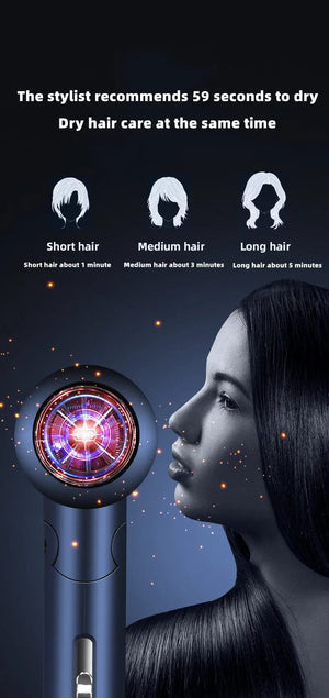 Planet Gates Blue-220V / EU Hot Selling Professional Hair Dryer Negative Ion High Power Blue Light Foldable Electric Hair Dryer Salon Hair Tools Home