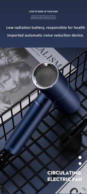 Planet Gates Blue-220V / EU Hot Selling Professional Hair Dryer Negative Ion High Power Blue Light Foldable Electric Hair Dryer Salon Hair Tools Home