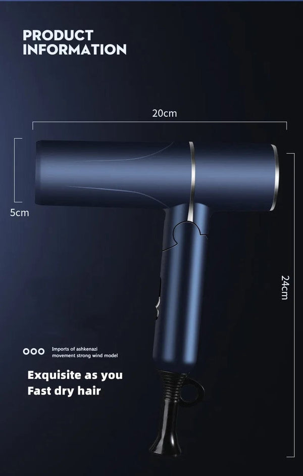 Planet Gates Blue-220V / EU Hot Selling Professional Hair Dryer Negative Ion High Power Blue Light Foldable Electric Hair Dryer Salon Hair Tools Home