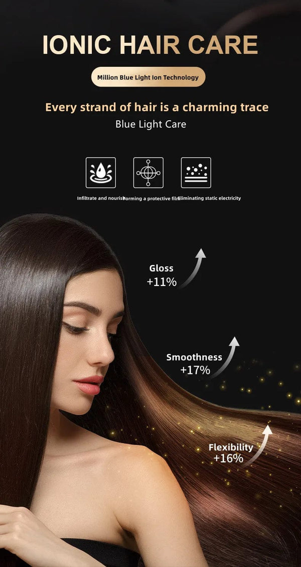 Planet Gates Blue-220V / EU Hot Selling Professional Hair Dryer Negative Ion High Power Blue Light Foldable Electric Hair Dryer Salon Hair Tools Home
