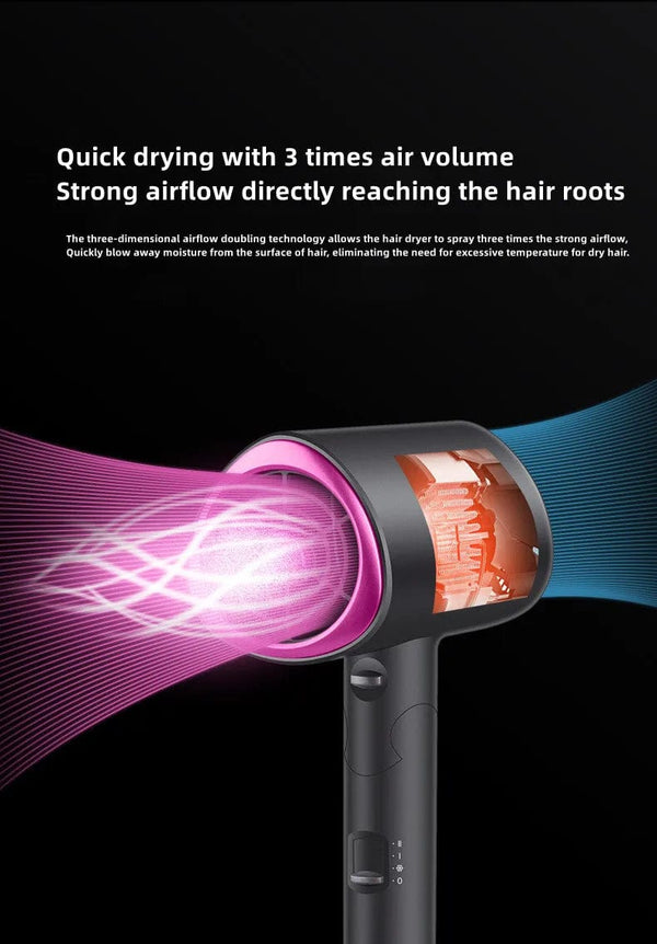 Planet Gates Blue-220V / EU Hot Selling Professional Hair Dryer Negative Ion High Power Blue Light Foldable Electric Hair Dryer Salon Hair Tools Home
