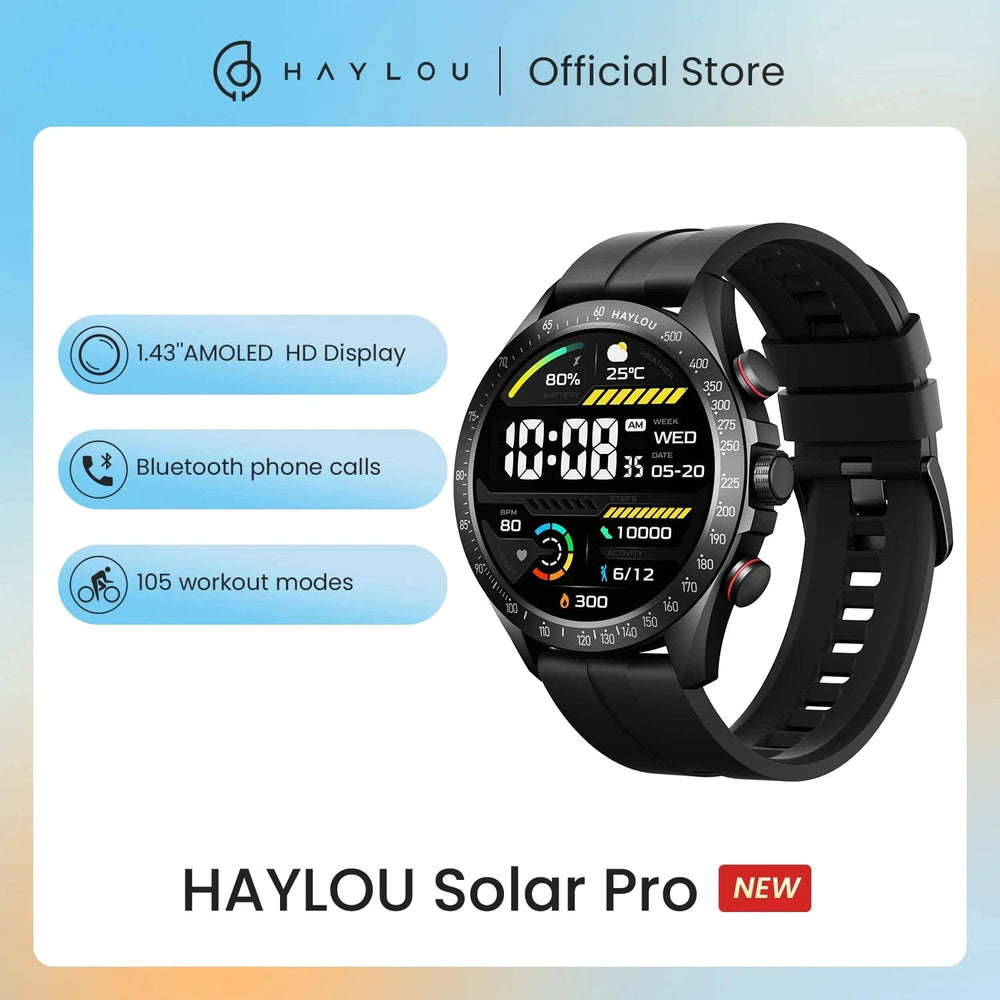 Planet Gates Blue-22MM Black / CHINA HAYLOU Solar Pro Smart Watch 1.43"AMOLED Display Bluetooth Phone Call & Voice Assistant Mulitary-grade Toughness Watch
