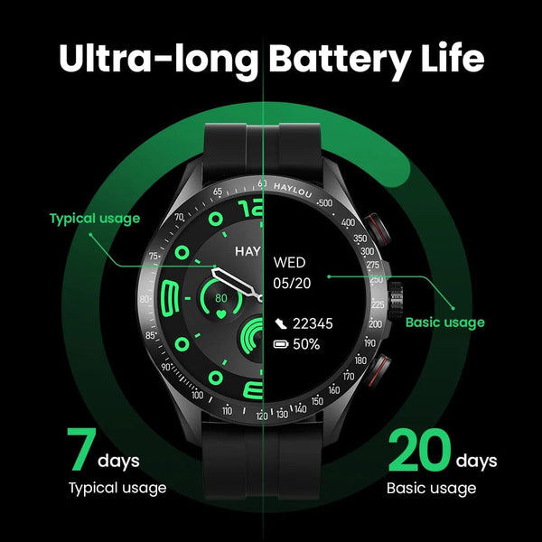 Planet Gates Blue-22MM Black / CHINA HAYLOU Solar Pro Smart Watch 1.43"AMOLED Display Bluetooth Phone Call & Voice Assistant Mulitary-grade Toughness Watch