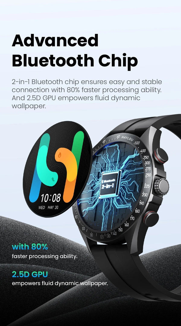 Planet Gates Blue-22MM Black / CHINA HAYLOU Solar Pro Smart Watch 1.43"AMOLED Display Bluetooth Phone Call & Voice Assistant Mulitary-grade Toughness Watch