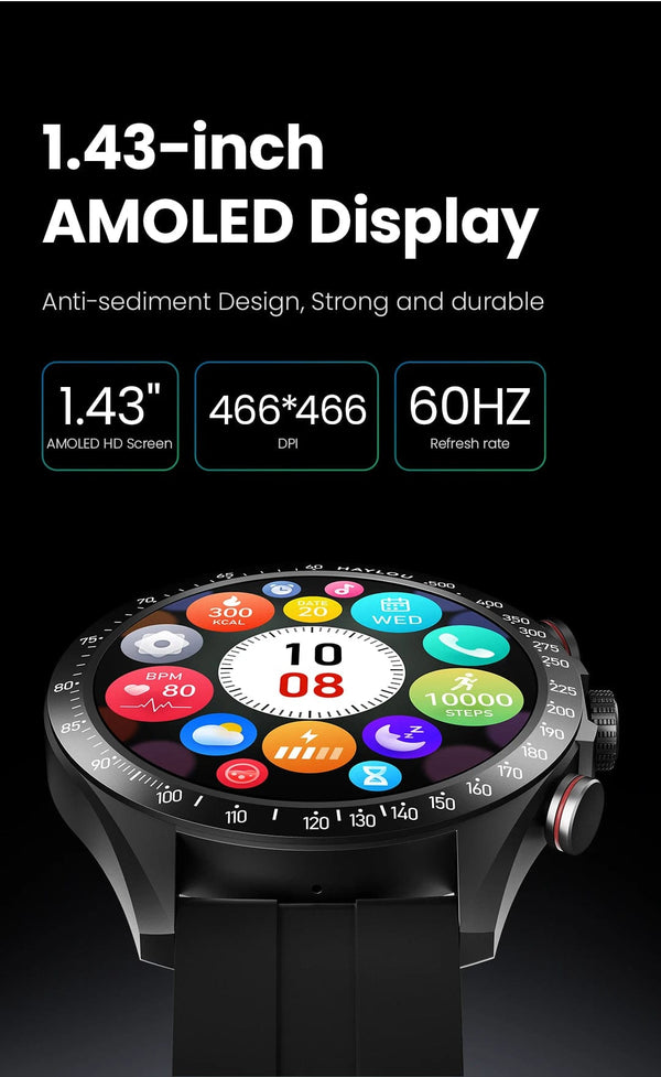 Planet Gates Blue-22MM Black / CHINA HAYLOU Solar Pro Smart Watch 1.43"AMOLED Display Bluetooth Phone Call & Voice Assistant Mulitary-grade Toughness Watch