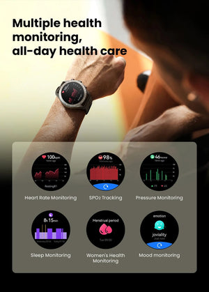 Planet Gates Blue-22MM Black / CHINA HAYLOU Solar Pro Smart Watch 1.43"AMOLED Display Bluetooth Phone Call & Voice Assistant Mulitary-grade Toughness Watch