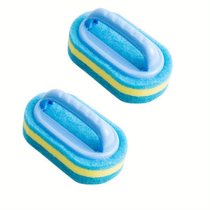 Planet Gates Blue / 2pcs 1/2pcs Handled Bathtub Scrubber, Sponge Brush, Soft Magic Sponge Eraser Bathtub Ceramic Tile Cleaner, Kitchen Pool Scrub Cleaning Brush, Strong Scouring Pads Scrubbers, Dish Washing Abrasive Pads Brush, Tea Towel