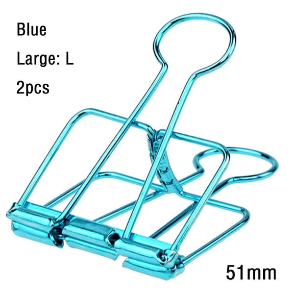Planet Gates blue  2PCS 2-10 Pcs Paper Clip Sliver Rose Gold Binder Clips Page Holder Office Study Binder Clips Photo Clamp Office School Desk Organizer