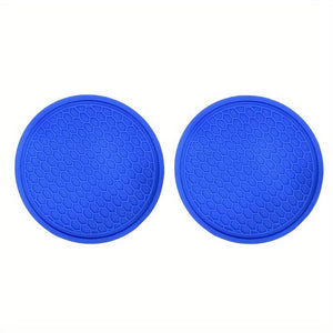 Planet Gates Blue 2pcs Car Water Cup Base, Car Water Cup Non-slip Mat, Water Cup Base, Car Interior Decoration Non-slip Mat