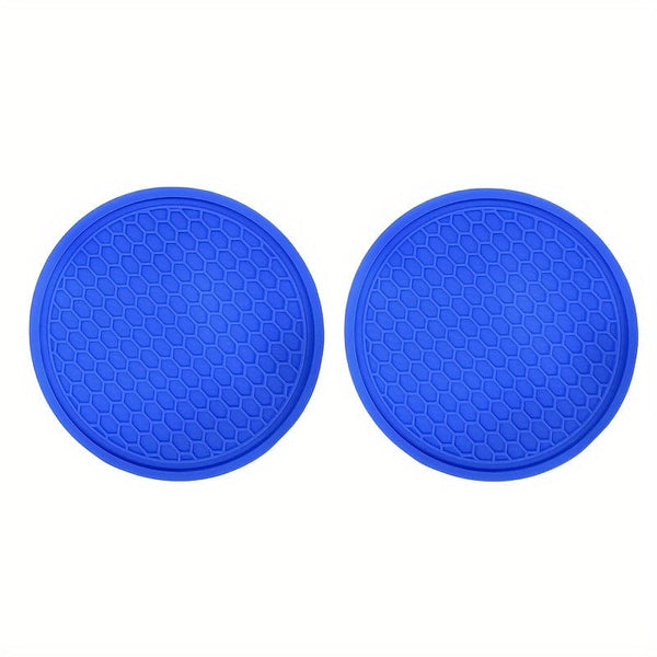 Planet Gates Blue 2pcs Car Water Cup Base, Car Water Cup Non-slip Mat, Water Cup Base, Car Interior Decoration Non-slip Mat
