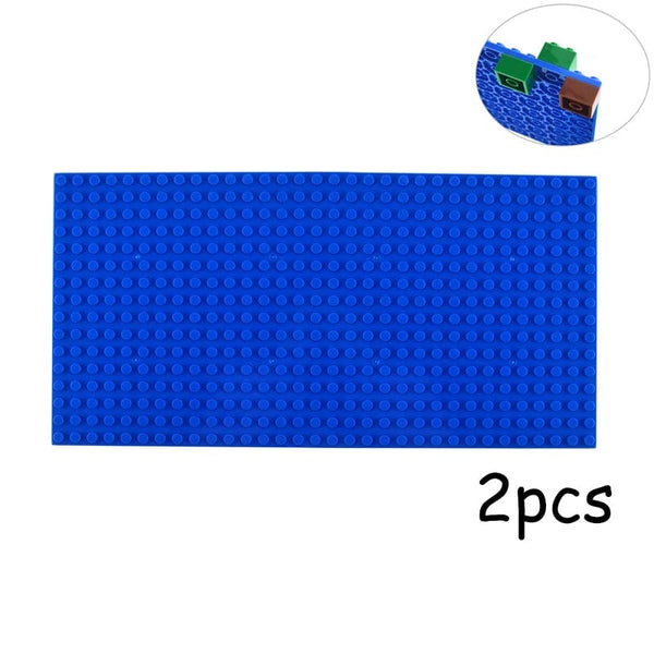 Planet Gates Blue 2pcs Double-sided 32x16 32x32 Dots Base Plate Classic Small Bricks Baseplates Building Blocks Compatible brand Construction kids toys