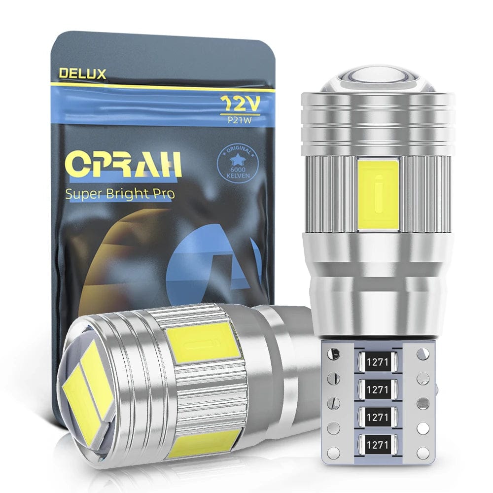 Planet Gates Blue 2pcs T10 W5W LED Bulb Canbus No error 12V 6000K 5630 6SMD Auto Claerance Wedge Side Reverse Lamps Turn Singal Light White Amber