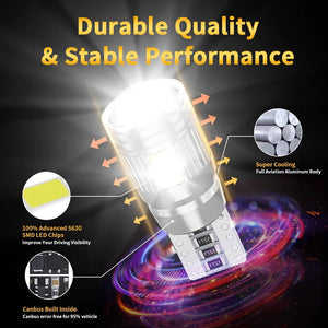 Planet Gates Blue 2pcs T10 W5W LED Bulb Canbus No error 12V 6000K 5630 6SMD Auto Claerance Wedge Side Reverse Lamps Turn Singal Light White Amber