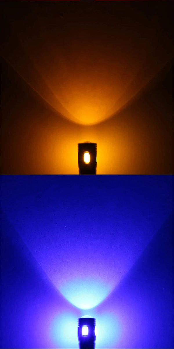 Planet Gates Blue 2pcs T10 W5W LED Bulb Canbus No error 12V 6000K 5630 6SMD Auto Claerance Wedge Side Reverse Lamps Turn Singal Light White Amber