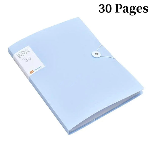 Planet Gates Blue 30 Pages 30/60 Pages File Bag A4 Transparent Binder File Folder Storage Student Test Paper Classification Organization Office Supplies