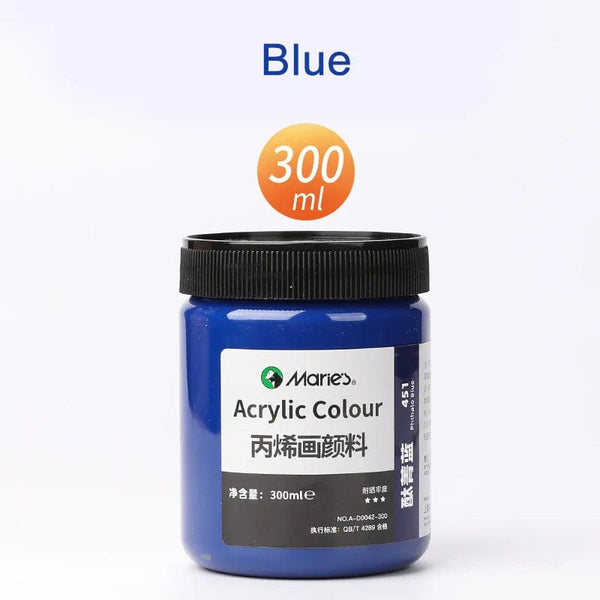 Planet Gates Blue 300ml White Acrylic Paints In Large Jars for Wall Painting Without Losing Color Waterproof and Sun Protection Art Supplies