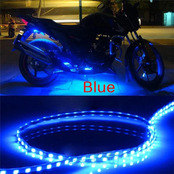 Planet Gates Blue-30CM 1PC Waterproof DC 12V Motor LED Strip SMD Underbody Decorative strip Light For Car Motorcycle Beautiful Decorative Soft Lights