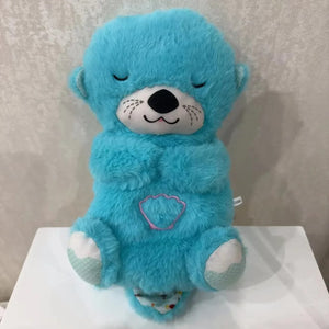 Planet Gates Blue / 30cm Baby Breathe Bear Soothes Baby Otter Plush Toy Children Soothing Music Sleep Companion Sound And Light Stuffed Doll Toy Gifts