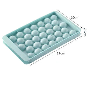 Planet Gates blue 33 Ice Boll Cube Trays For Freezer Ice Ball Maker Mold Mini Circle Round Ice Cube Mold with Lid Making PCs for Cocktail Whiskey