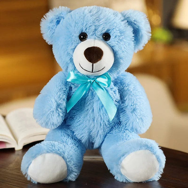 Planet Gates Blue / 35cm 35CM Cute Colorful Bow Tie Bear Doll Plush Toy Hug Bear Doll Children Birthday Gift Pillow bear Home Living Room Bedroom