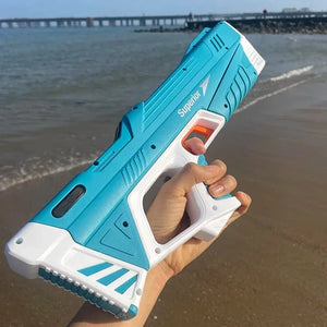 Planet Gates Blue 43cm Full Electric Automatic Water Storage Gun Toys Portable Children Summer Beach Outdoor Fight Fantasy Toys for Boys Kids Game
