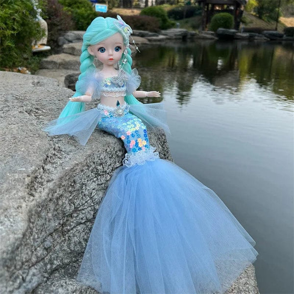 Planet Gates blue 45cm/17.72inch Mermaid Doll Girl Toy Blue Eyed Children's Princess Doll Wedding Dress Doll,Christmas/Halloween/Thanksgiving Gift
