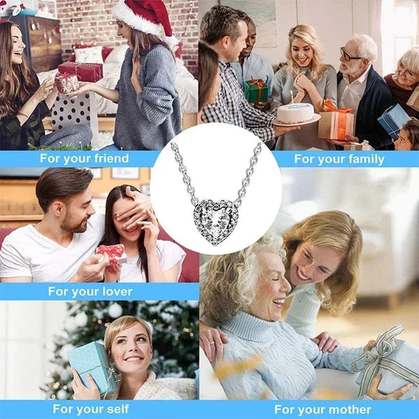 Planet Gates Blue / 45cm Classic 925 sterling silver shiny round hearts square pendant necklace fit original Pandora pendant DIY couple jewelry gifts