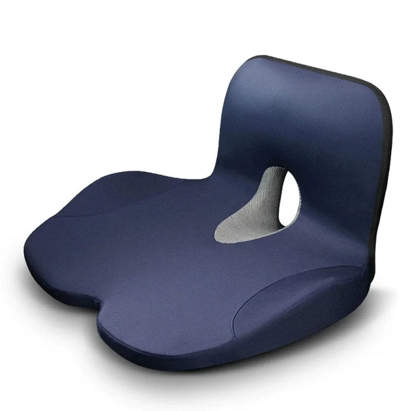 Planet Gates Blue / 47x34x27cm Memory Foam Seat Cushion Waist Back Support Pillow Set Orthopedic Ergonomic Coccyx Relief Hip Lumbar Pad for Office Chair Car
