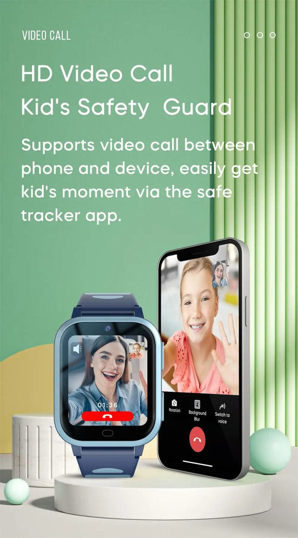 Planet Gates blue 4G Smart Watch GPS WiFi Position ROM 8GB Video Call Phone Sound Recording Children Smartwatch Kids Call Back Monitor Alarm Clock