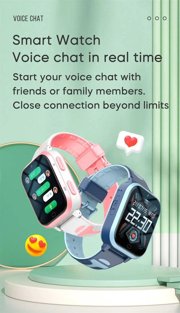 Planet Gates blue 4G Smart Watch GPS WiFi Position ROM 8GB Video Call Phone Sound Recording Children Smartwatch Kids Call Back Monitor Alarm Clock