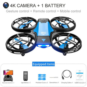 Planet Gates blue 4K 1B / CN V8 Wholesale Induction Control RC Helicopters Toy Gift FPV VR Mini Drone 4k HD Aerial Photography Folding Quadcopter With Camera