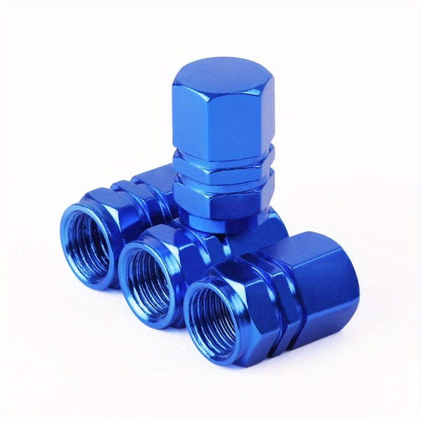 Planet Gates Blue 4pcs Car Valve Cap, Valve Cover, Aluminum Alloy Tire Valve Covers, Cool Modification