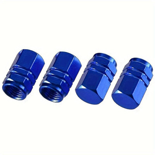 Planet Gates Blue 4pcs Cool Tire Cover Aluminum Alloy Valve Tire Valve Stem Valve Car Wheel Valve Car Dust-proof Tire Hexagon, Car Exterior Accessories