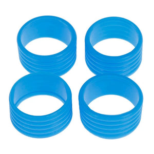 Planet Gates Blue 4pcs Tennis Racket Rubber Ring Grip Stretchable Stretchy Handle  Shockproof Absorber Anti-vibration Silicone Sports Accessories