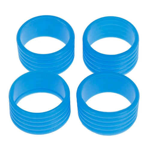 Planet Gates Blue 4pcs Tennis Racket Rubber Ring Grip Stretchable Stretchy Handle  Shockproof Absorber Anti-vibration Silicone Sports Accessories