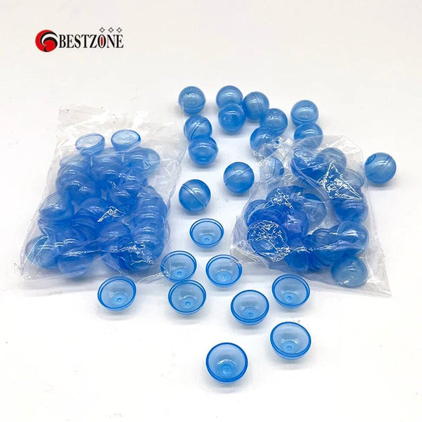 Planet Gates BLUE-50PCS 50Pcs 0.59Inch Mini 15MM Very Small Clear Transparency Plastic PS Capsule Toy Surprise Ball Tiny Container Making Things Model