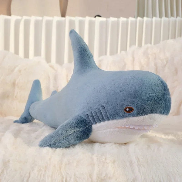 Planet Gates blue / 55cm 55cm Blue Shark Plush Toy Stuffed Soft Cartoon Marine Animal Doll Baby Hug Pillow Sofa Cushion Lovely Children Birthday Gift