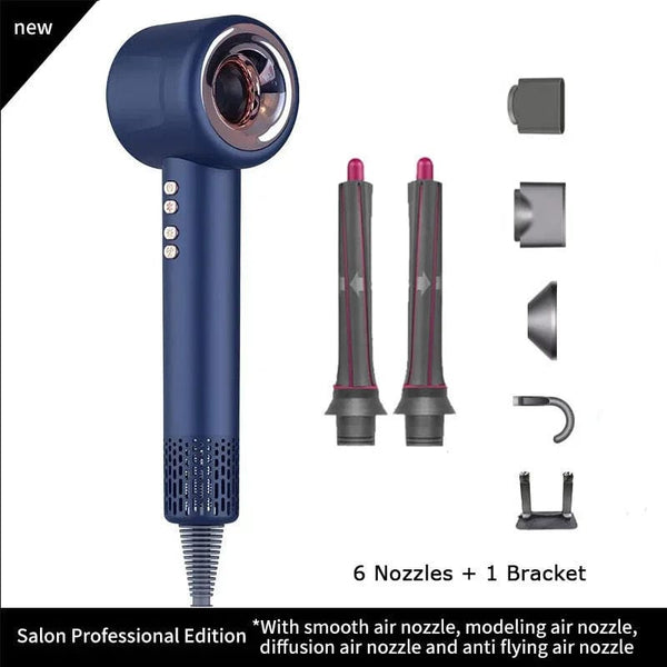 Planet Gates Blue 6 Nozzle  3.3M / KR High Speed Anion Hair Dryers Wind Speed 65m/s 1600W 110000 Rpm Professional Hair Care Quick Drye Negative Ion Hair dryer