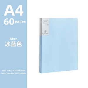 Planet Gates blue 60 pages JIANWU A4 Morandi File Bag 100 Pages Data Book Large Capacity File Folder Portfolio Office Stationery
