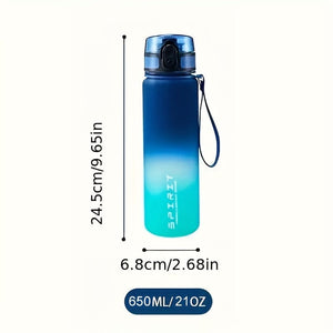 Planet Gates Blue / 650ML 1pc 650ml/1000ml Large Plastic Portable Water Bottle, Leakproof Gradient Water Cup For Outdoor Fitness Sports Camping Travel