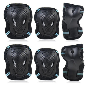 Planet Gates Blue-6Pcs / L--weight 70-100kg 6Pcs/Set Roller Skating Protector Elbow Knee Pads Wrist Guard Kids Adults Riding Skateboard BMX Bicycle Sports Protective Gear
