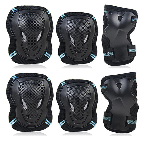 Planet Gates Blue-6Pcs / L--weight 70-100kg 6Pcs/Set Roller Skating Protector Elbow Knee Pads Wrist Guard Kids Adults Riding Skateboard BMX Bicycle Sports Protective Gear