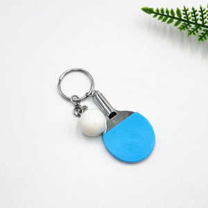 Planet Gates Blue 7 Colors Cute Ping Pong Racket Pendants Souvenir Table Tennis Ball Key Chain Ball Sports Fans Key Ring Gift Ornament Accessories