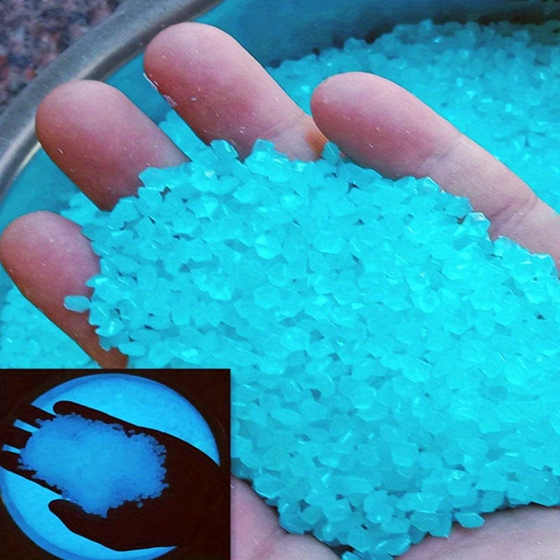 Planet Gates 8000pcs Blue Stone Glow In The Dark Rocks For Outdoor Garden Luminous Decor Rubble For Pots Decoration, Yard Ornament, Pebbles For Plants Indoor Vase, Glowing Small Rocks Gravel Glows Blue